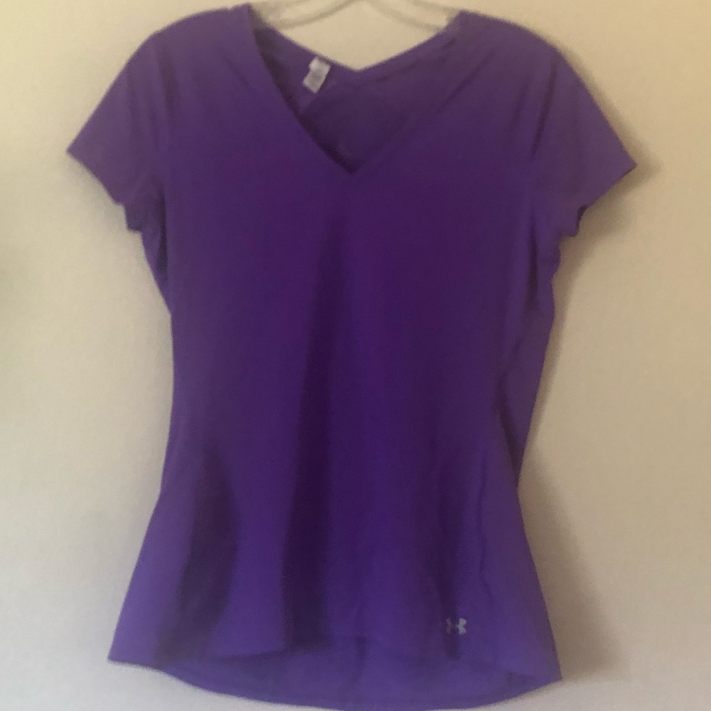 Under Armour V Neck Mesh Purple High Low Medium